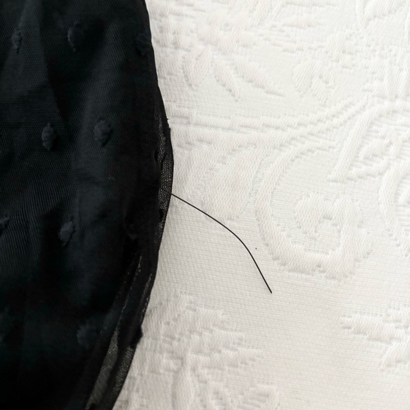 NWOT Lulus Affectionate Aura Black Swiss Dot Tiered Bustier Midi Dress Medium - Picture 8 of 8